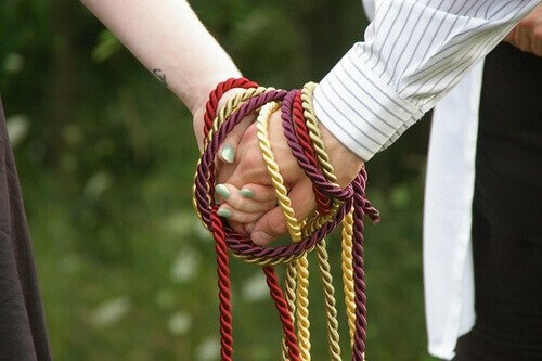 My partner proposed with a traditional handfasting cord 😊 : r/pagan